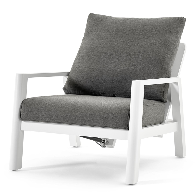 Cirello lounge 1-zit in wit aluminium