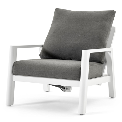 Cirello lounge 1-zit in wit aluminium