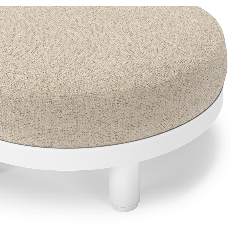 Donato lounge poef in wit aluminium met All Weather Cosytica Bora Desert kussen