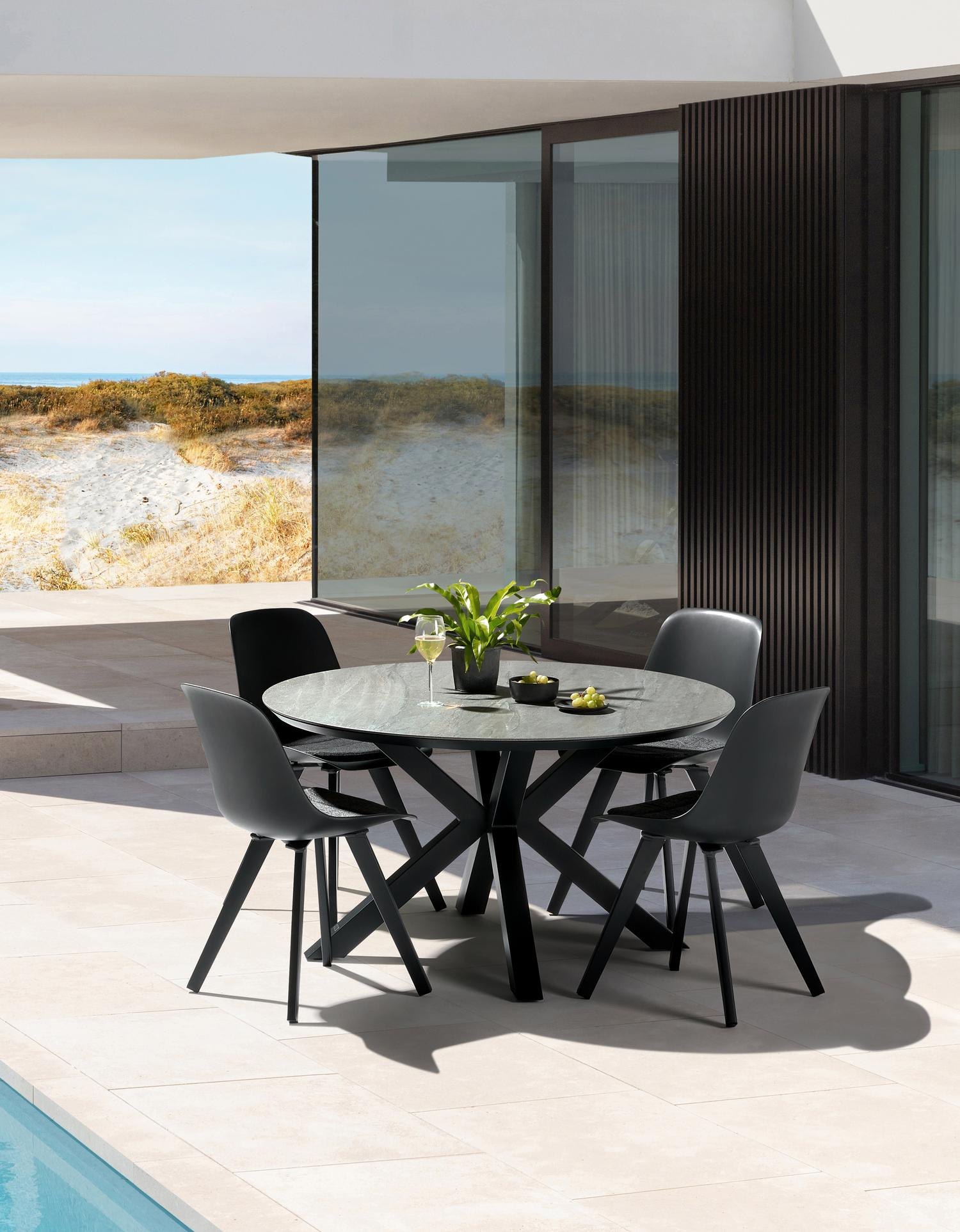 Cesano - Mesa stoelkussen in all weather sunbrella® luxe chartres sooty