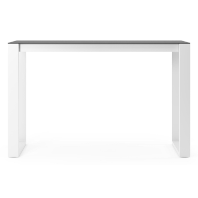 Verato bartafel in wit aluminium en volkeramiek Basalt Black - L 170 x B 70 x H 105 cm