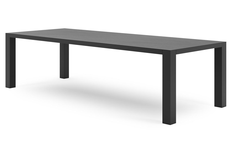 Nano tuintafel in zwart aluminium en volkeramiek basalt black - L 280 x B 110 x H 75 cm