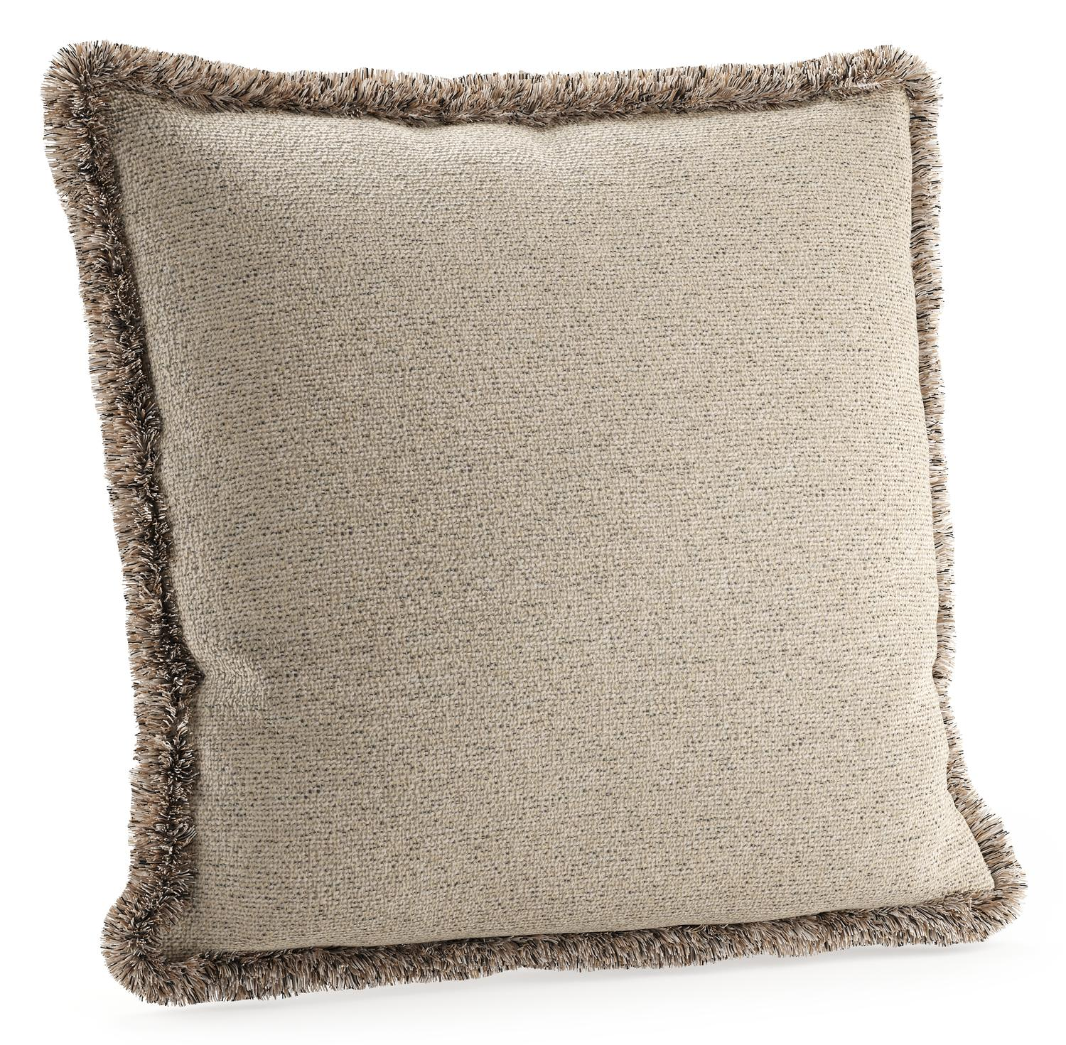 Sierkussen met franjes 55 x 55 cm in all weather cosytica marbella beige