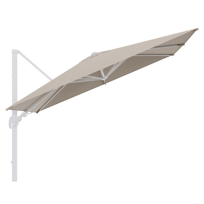 Avola zweefparasol met tiltfunctie in wit aluminium met rustic weather+ softtouch parasoldoek - L1 200 x L2 300 cm (zonder voet)