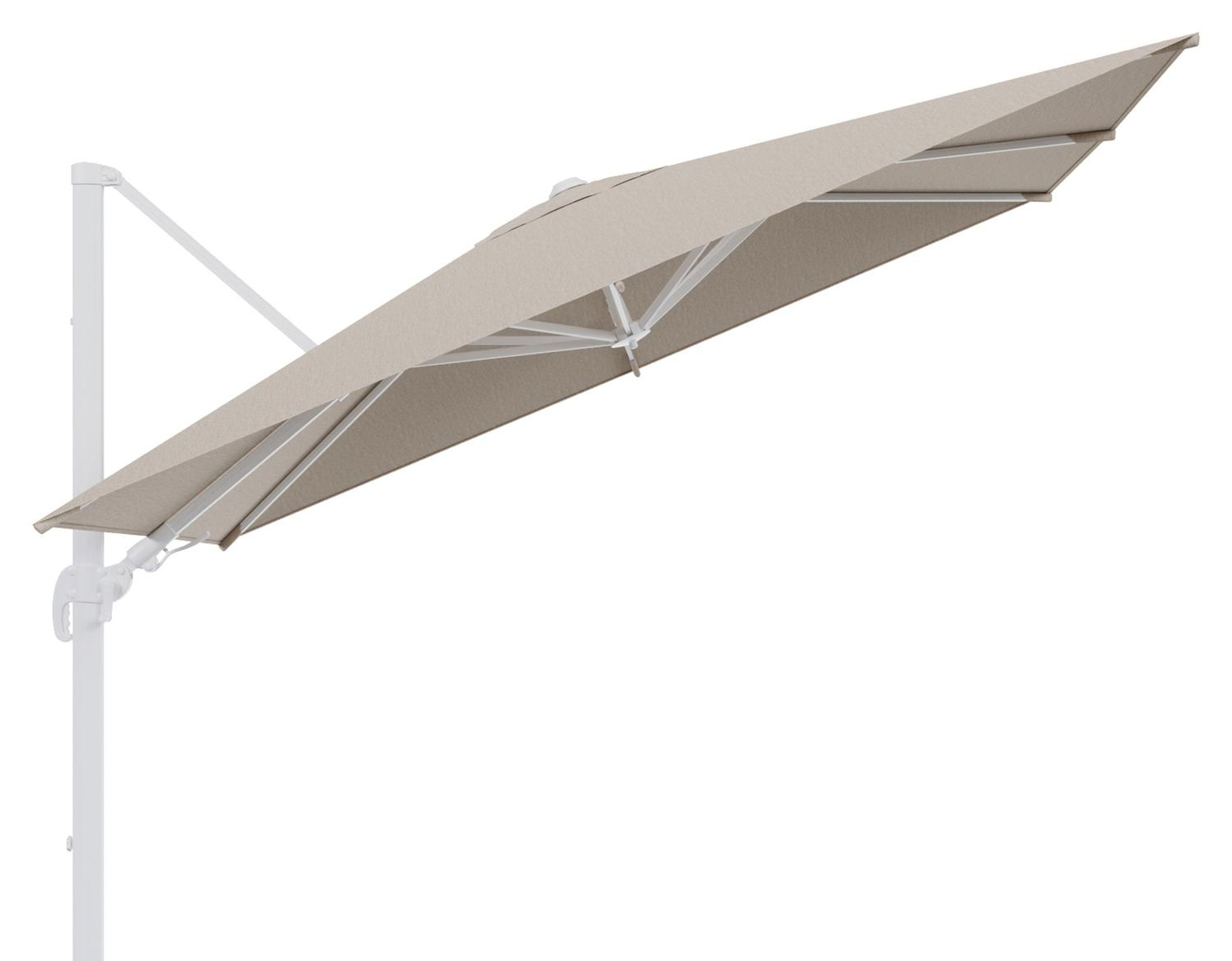 Avola zweefparasol met tiltfunctie in wit aluminium met rustic weather+ softtouch parasoldoek - L1 200 x L2 300 cm (zonder voet)