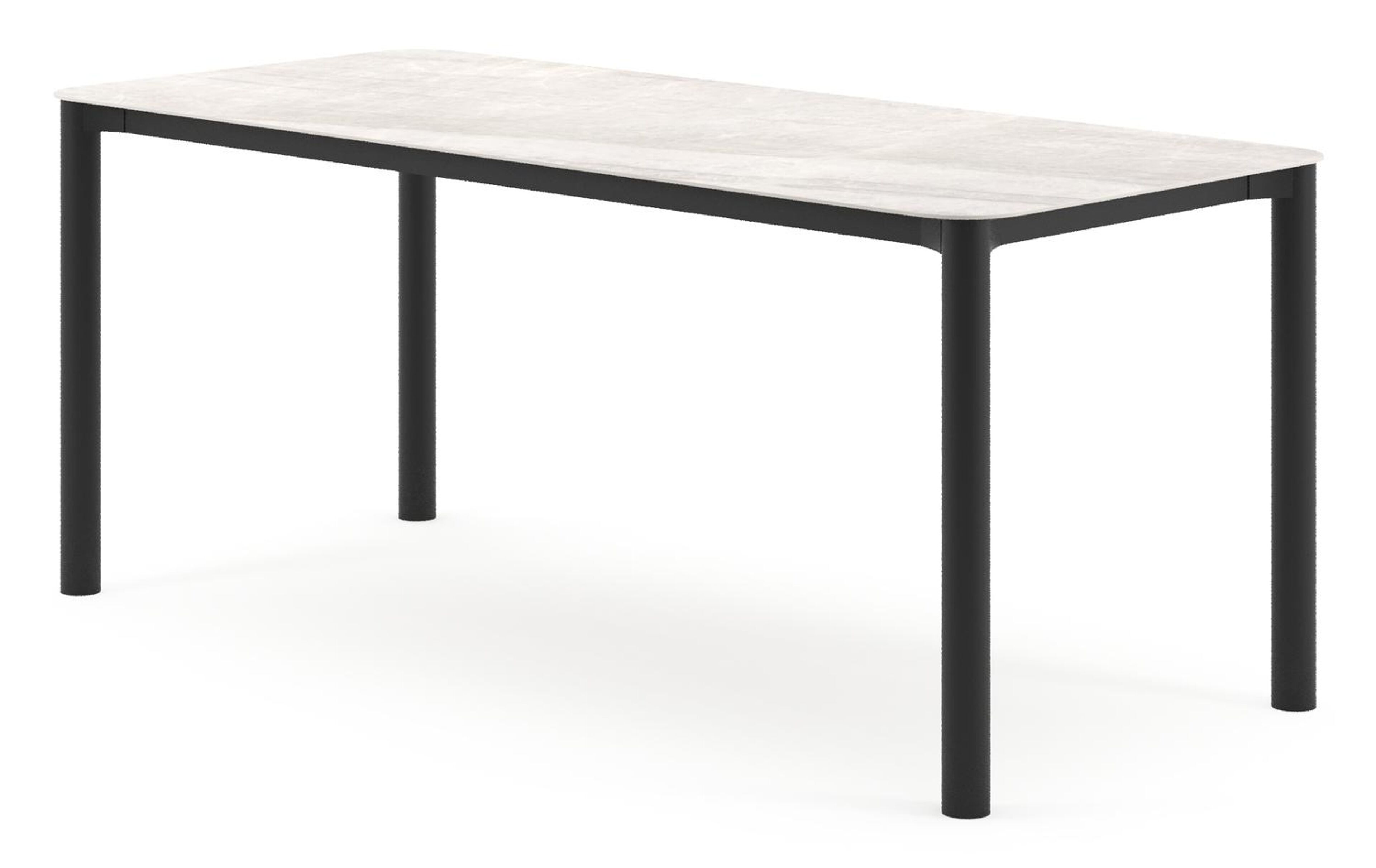 Orso tuintafel rechthoekig afgerond in zwart aluminium en volkeramiek Taj Mahal - L 200 x B 80 x H 74.5 cm