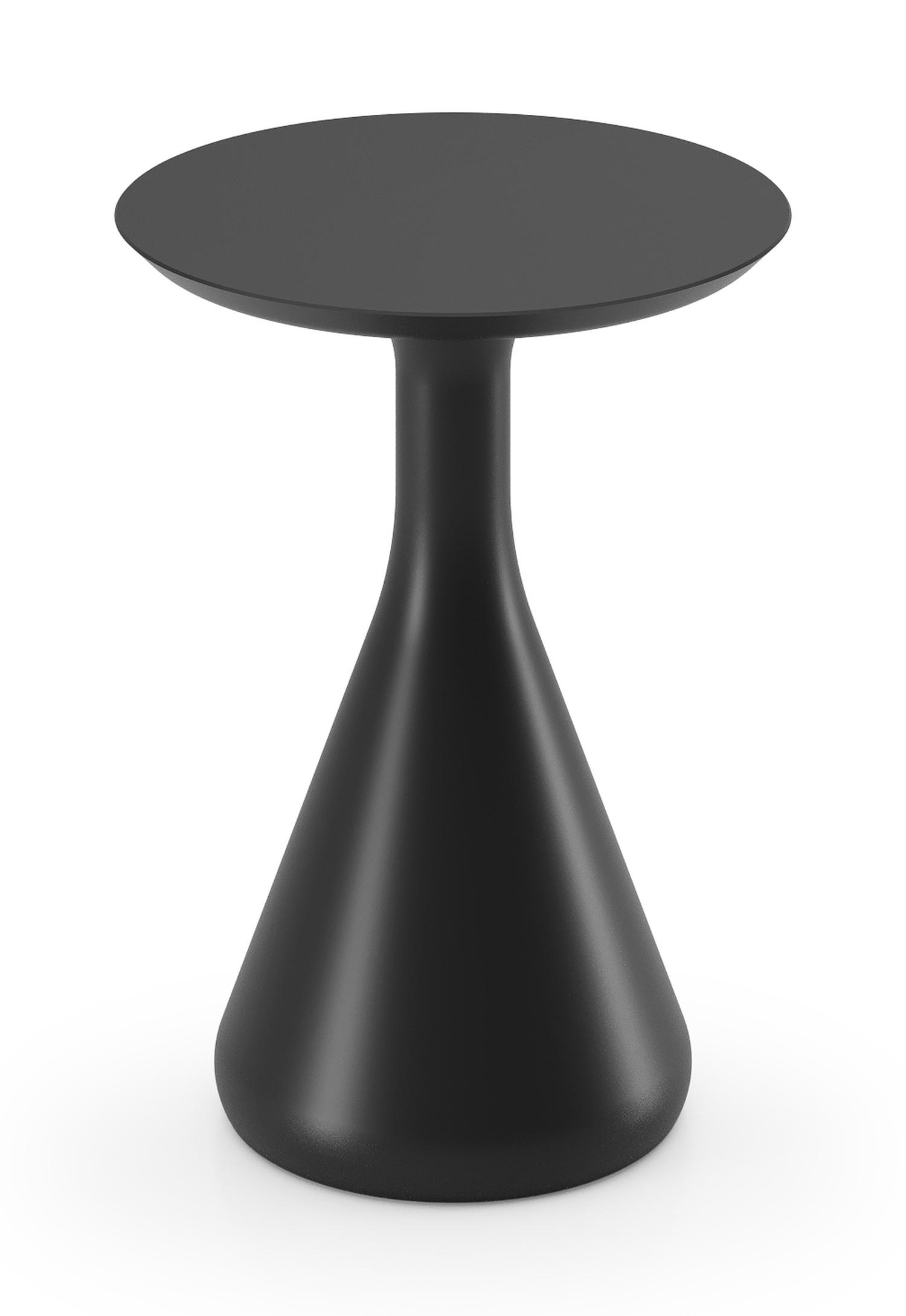 Table d'appoint Bomero en aluminium noir - Diam. 34 x Haut. 46 cm