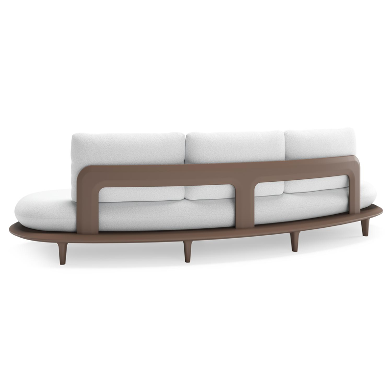 Canapé de jardin Bomero en aluminium taupe et coussins en all weather solica ego birch