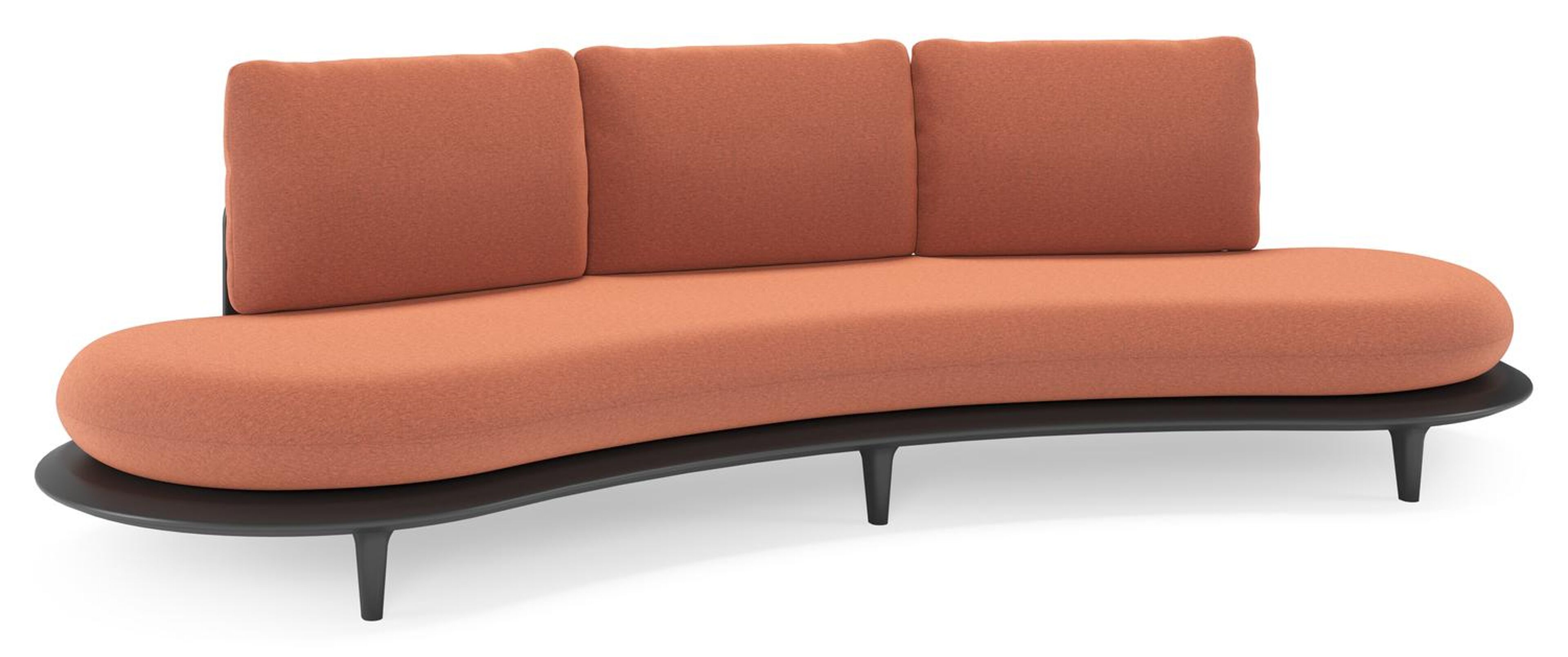 Bomero loungebank in zwart aluminium met heritage rust all weather sunbrella® luxe kussen