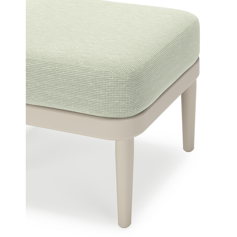 Pouf Orso en aluminium beige et coussins en all weather sunbrella® luxe Slow Spirea