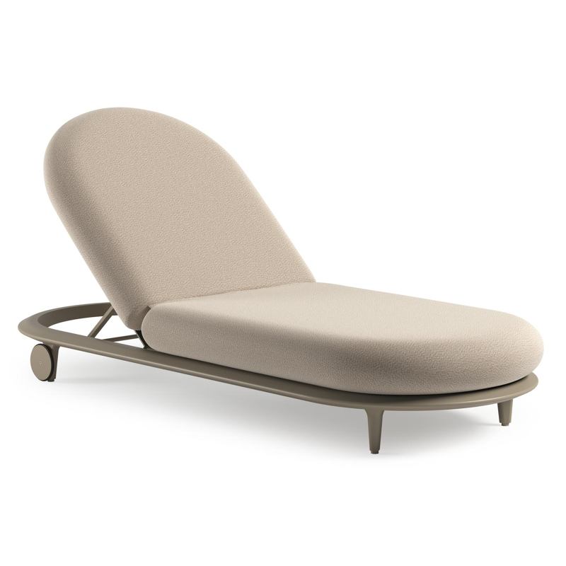 Bomero verstelbaar ligbed in beige aluminium met lopi sand all weather sunbrella® luxe