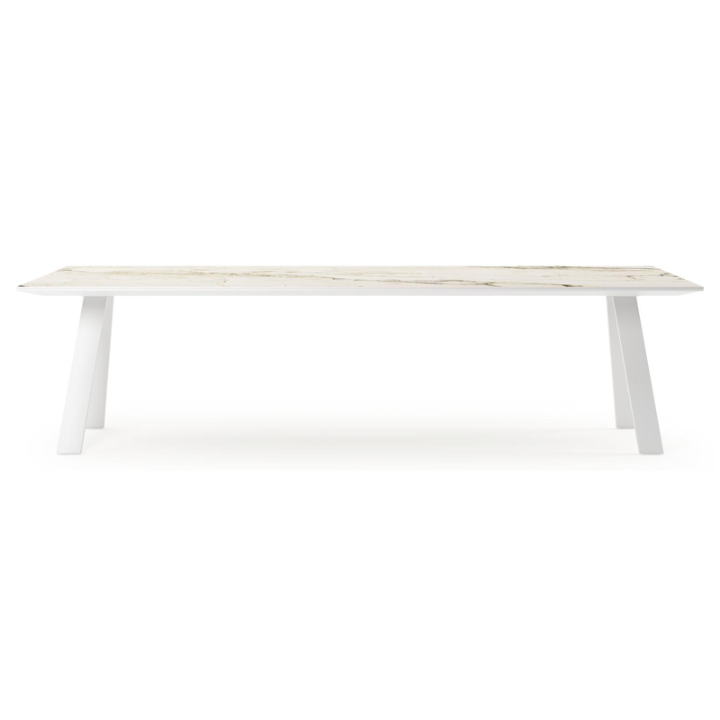Cesano tuintafel rechthoekig in wit aluminium en volkeramiek colorado dunes - L 280 x B 110 x H 75 cm