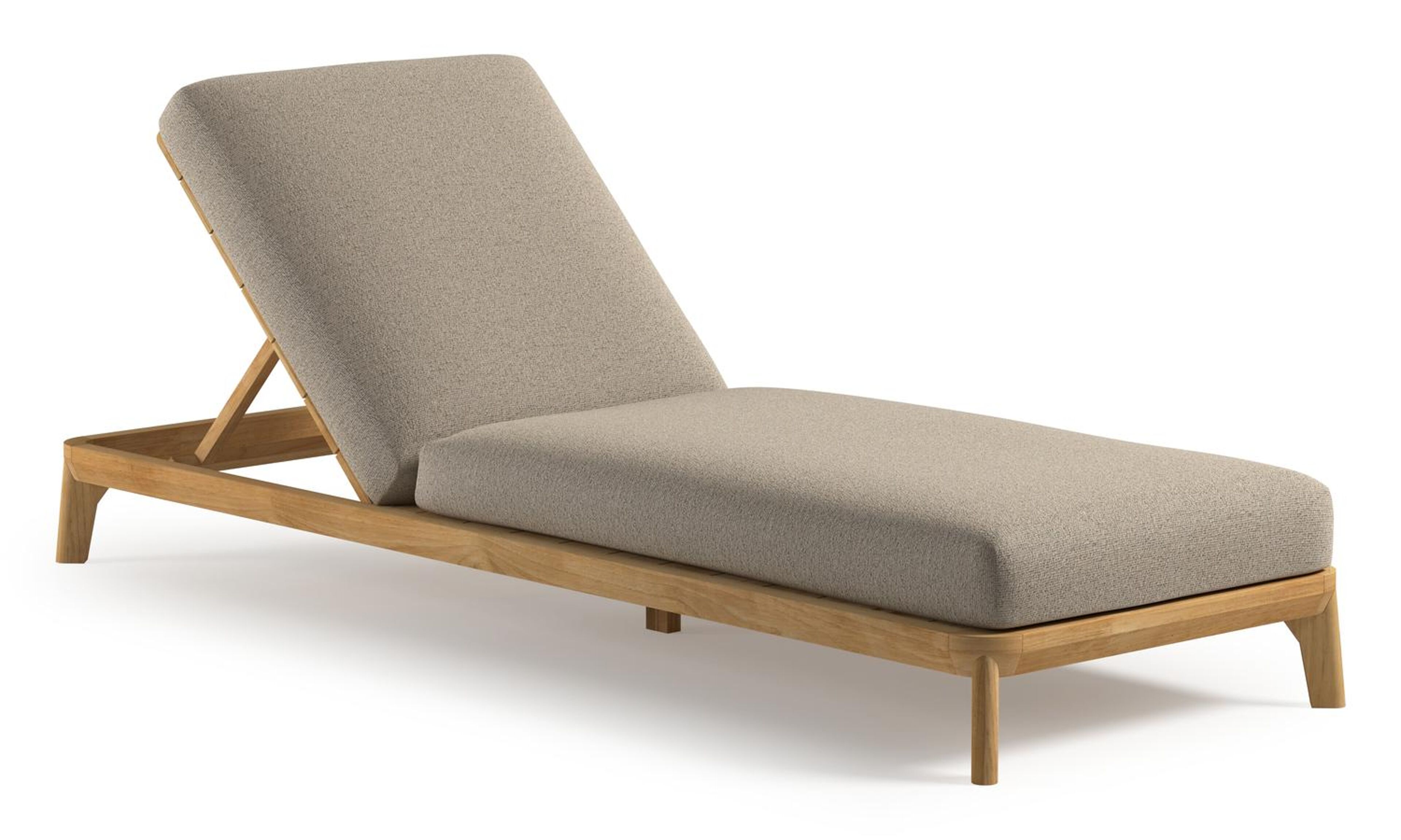 Orso verstelbaar ligbed in teak met marbella beige all weather Cosytica kussen