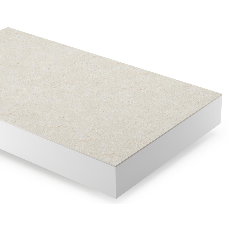 Como loungetafel in wit aluminium en shilin volkeramiek - L 140 x B 80 x H 20 cm