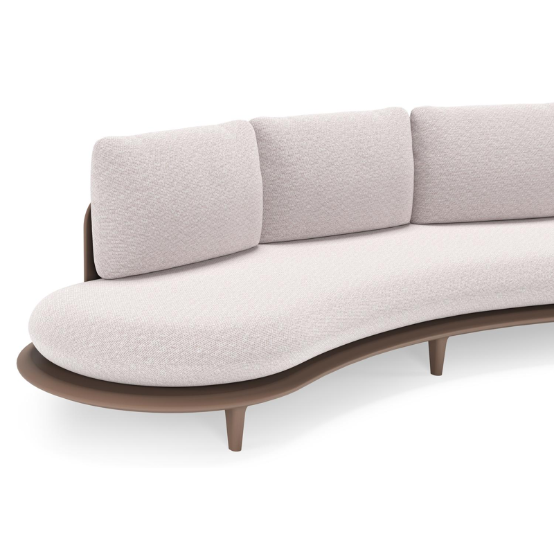 Bomero loungebank in taupe aluminium met wander gobi all weather sunbrella® luxe kussen