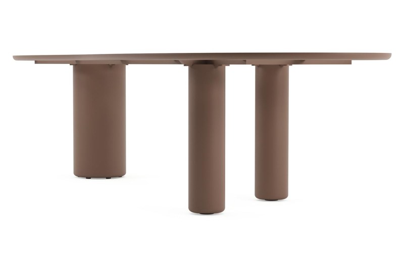 Amico tuintafel organisch in taupe aluminium en volkeramiek Black Obsession - L 320 x B 120 x H 73.5 cm