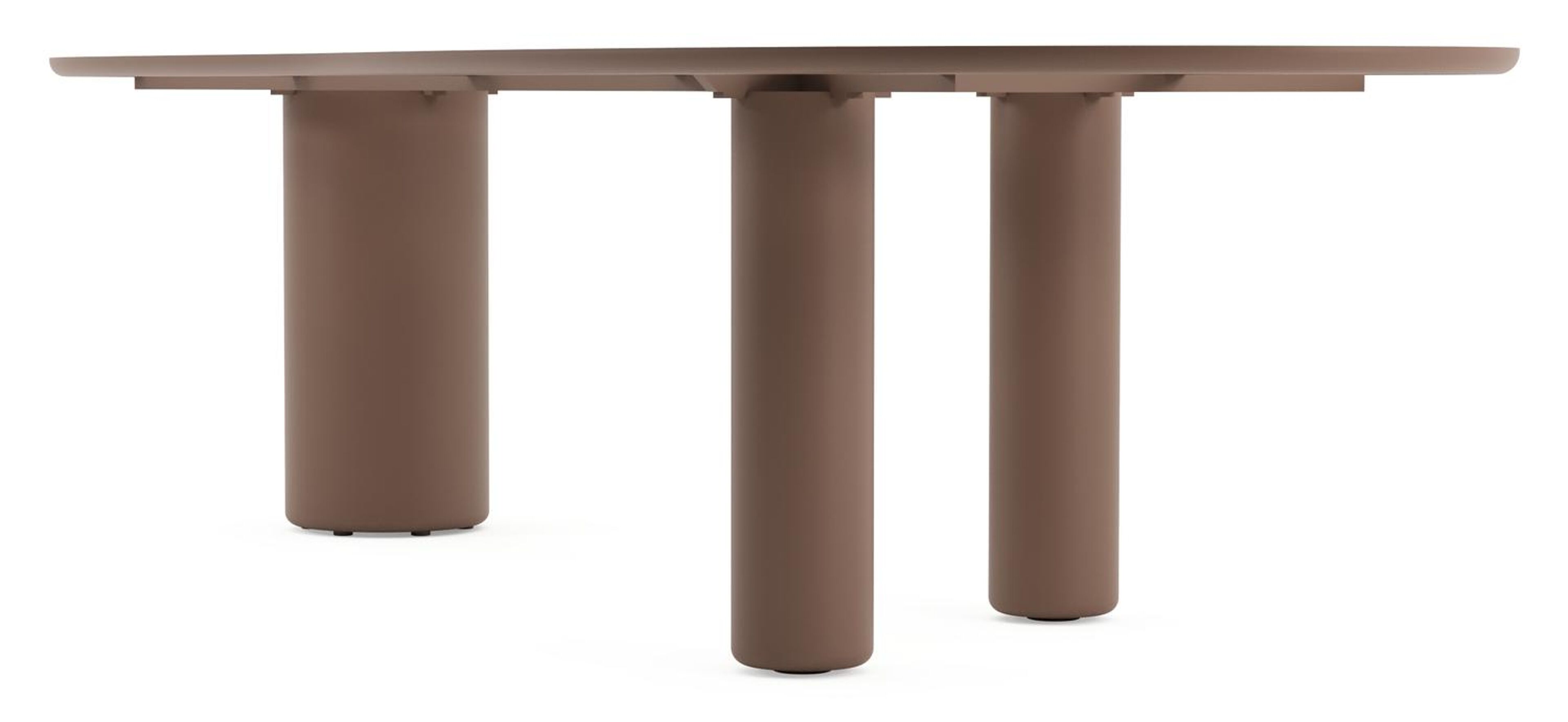 Table de jardin Amico organique en taupe aluminium et céramique pleine Shilin - Lg. 320 x Lrg. 120 x Haut. 74 cm