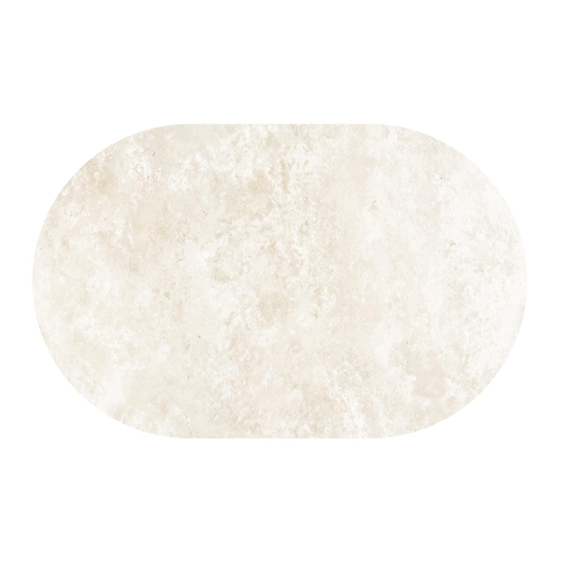 Table de jardin Teramo inclinable bombo en aluminium blanc et céramique pleine Rapolano - Lg. 110 x Lrg. 70 x Haut. 74 cm