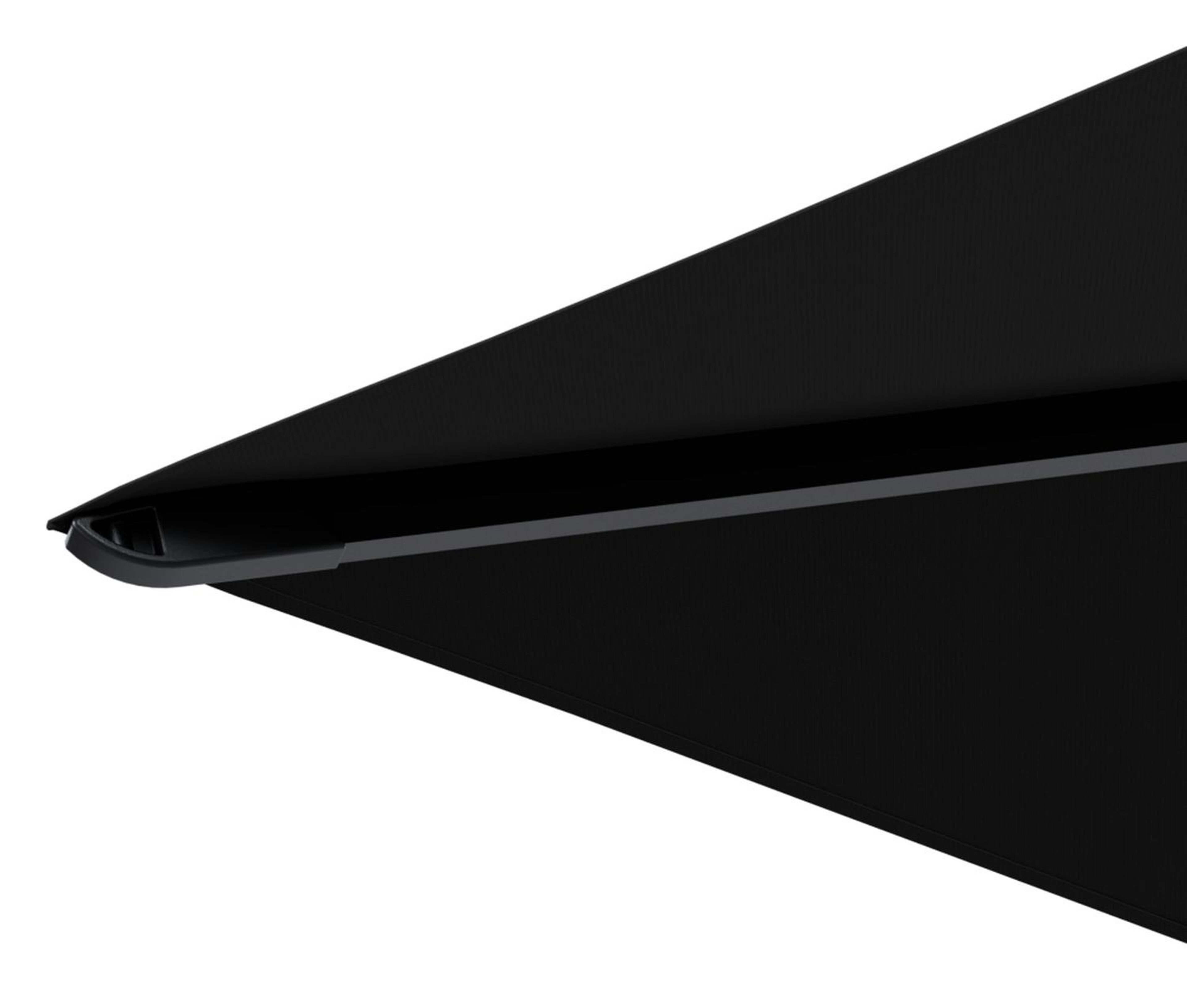 Parasol déporté Viola en aluminium noir avec toile de parasol en weather+ softtouch noir - Larg1 300 x Larg2 400 cm (sans pied de parasol)