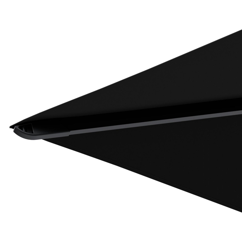 Parasol déporté Viola en aluminium noir avec toile de parasol en weather+ softtouch noir - Larg1 300 x Larg2 400 cm (sans pied de parasol)