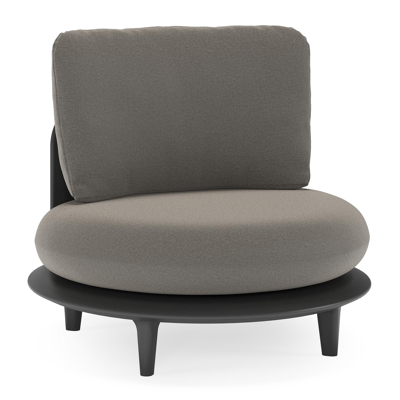 Fauteuil de jardin Bomero en aluminium noir et coussins en all weather sunbrella® luxe natte dark taupe