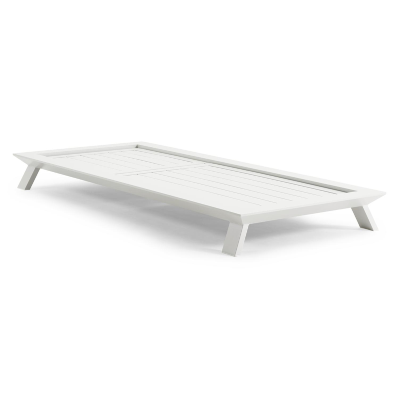 Cesano verstelbaar ligbed in wit aluminium met natte white all weather sunbrella® luxe kussens