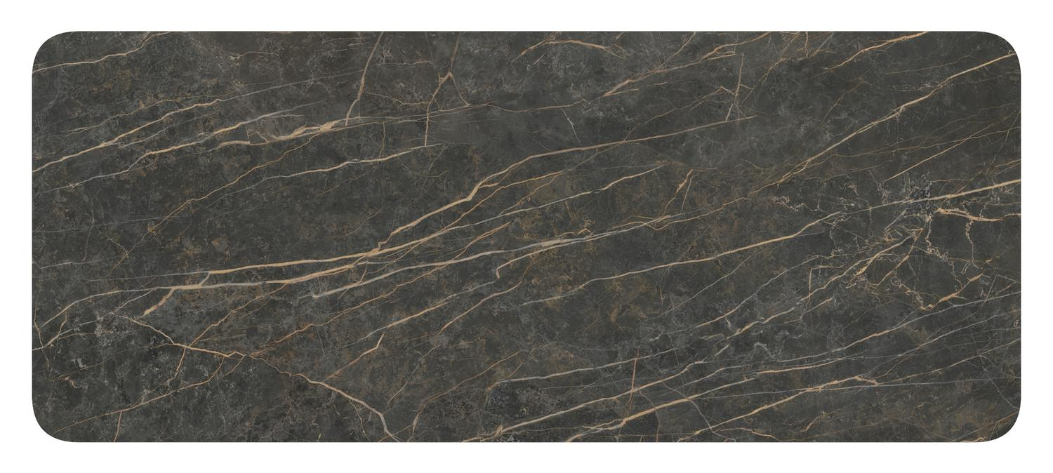 Orso tuintafel rechthoekig afgerond in beige aluminium en volkeramiek Black Obsession - L 240 x B 100 x H 74.5 cm