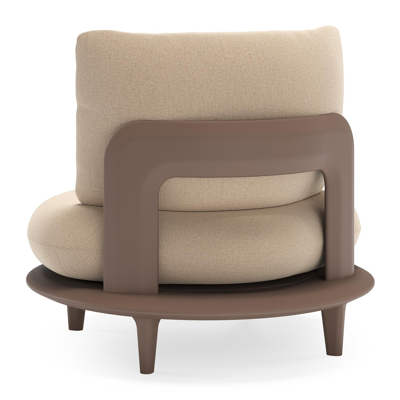 Bomero loungestoel in taupe aluminium met natte heather beige all weather sunbrella® luxe kussen