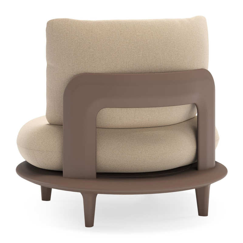Bomero loungestoel in taupe aluminium met natte heather beige all weather sunbrella® luxe kussen