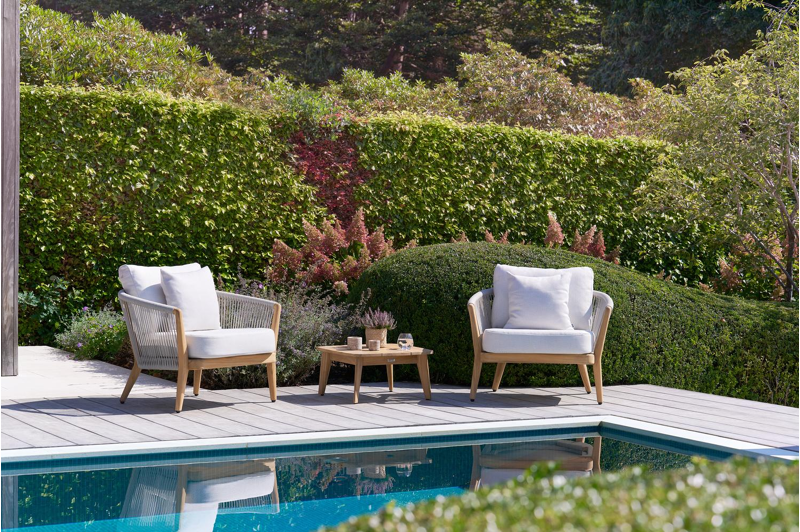 Lacrima bijzettafel in teak - L 60 x B 60 x H 30 cm