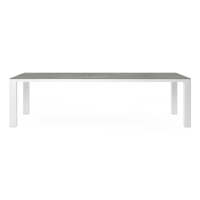 Nano tuintafel in wit aluminium en volkeramiek aspen grey - L 280 x B 110 x H 75 cm