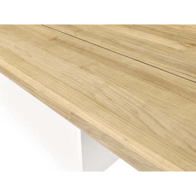 Portofino tuintafel in wit aluminium en teak - L 300 x B 112 x H 75 cm