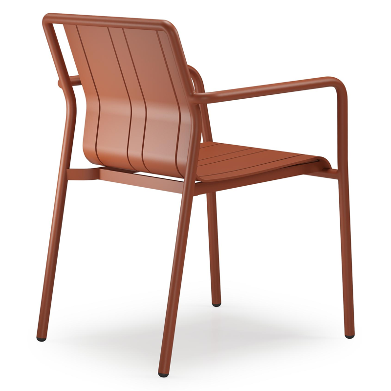 Chaise de jardin Bolito en aluminium brun rouille