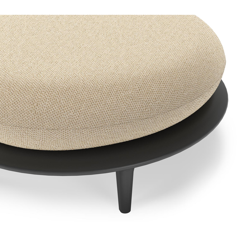 Bomero poef in zwart aluminium met althea camel all weather cosytica kussen