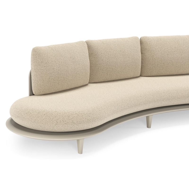 Canape de jardin Bomero en aluminium beige et coussins en all weather cosytica bora desert