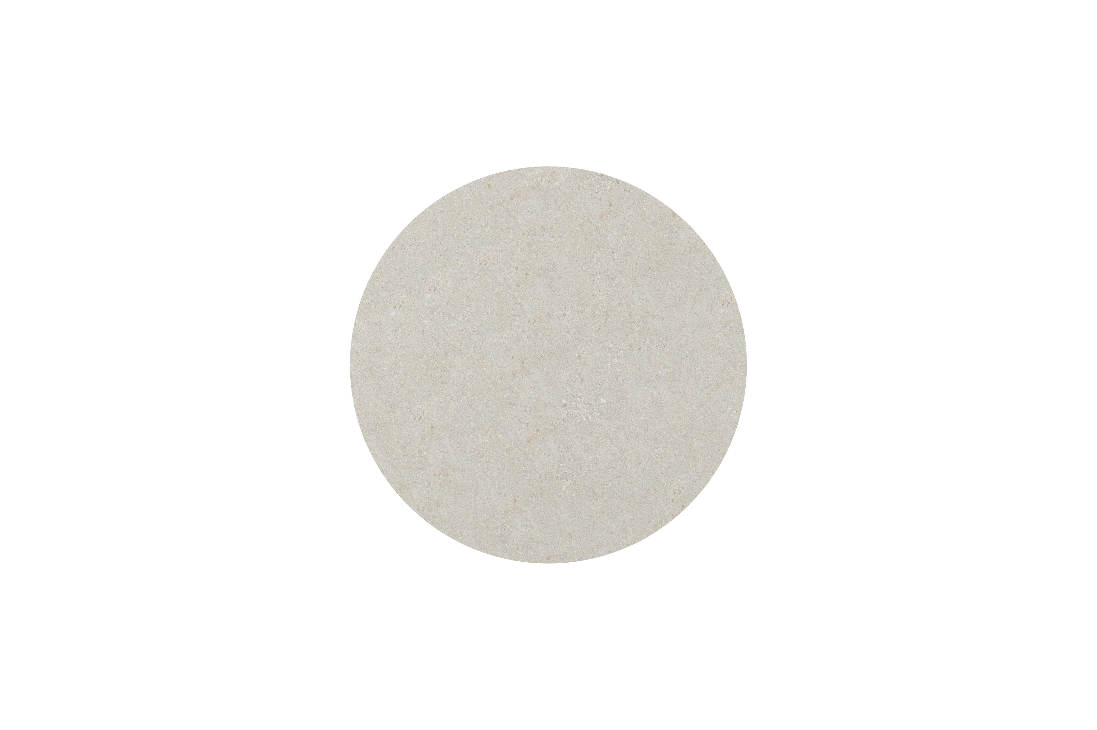 Fano tuintafel rond in beige aluminium en volkeramiek Shilin Dia. 130 cm