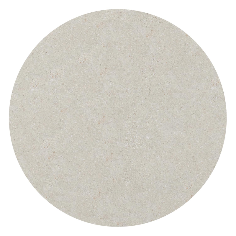 Fano tuintafel rond in beige aluminium en volkeramiek Shilin Dia. 130 cm