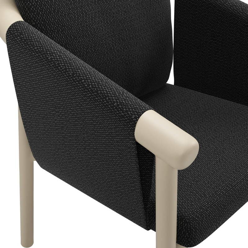 Amico stapelbare tuinstoel in beige aluminium met stoelkussen in All Weather Sunbrella® Luxe Lopi Baribal