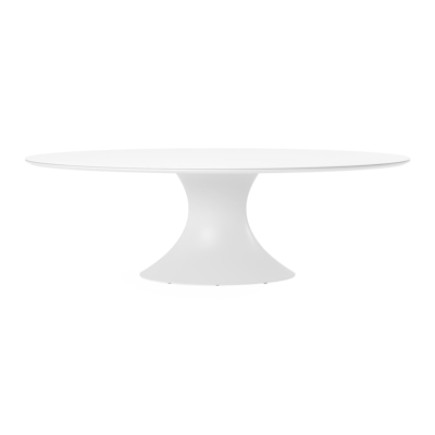 Fano tuintafel ovaal in wit aluminium en volkeramiek arctic white - L 240 x B 135 x H 75 cm