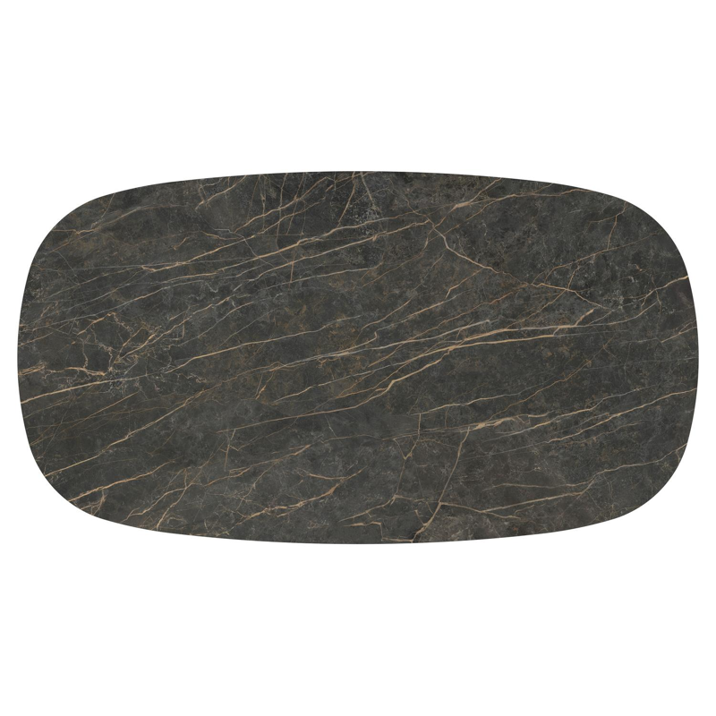 Amico tuintafel bombo xl in wit aluminium en volkeramiek Black Obsession - L 270 x B 148 x H 73.5 cm