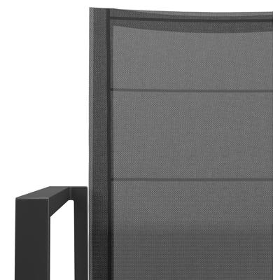 Cirello stapelbare tuinstoel in zwart aluminium en zwart textilene