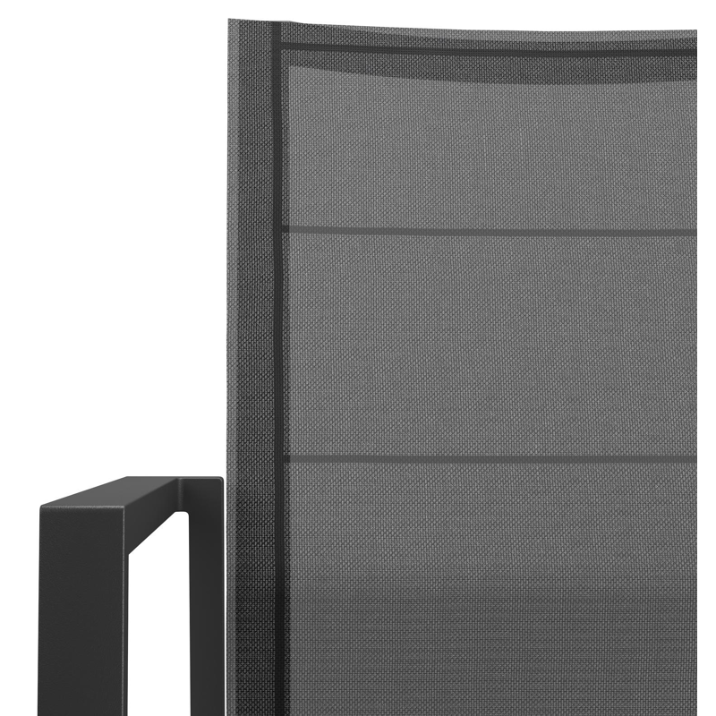 Cirello stapelbare tuinstoel in zwart aluminium en zwart textilene