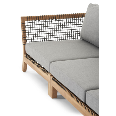 Cosito loungeset in teak en met natte charcoal chine Sunbrella® Premium kussens