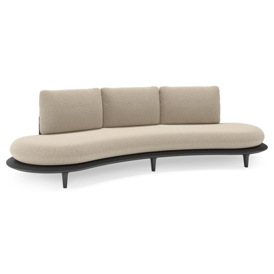 Bomero loungebank in zwart aluminium met marbella beige all weather cosytica kussen