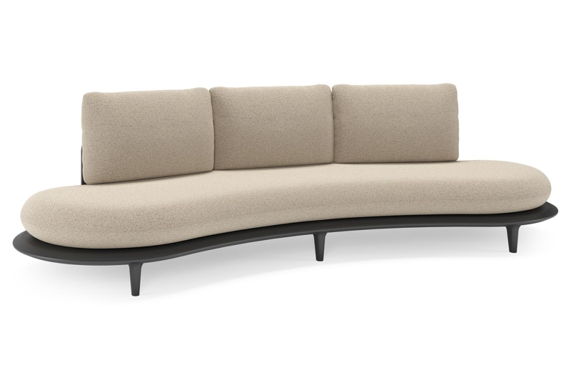 Bomero loungebank in zwart aluminium met marbella beige all weather cosytica kussen