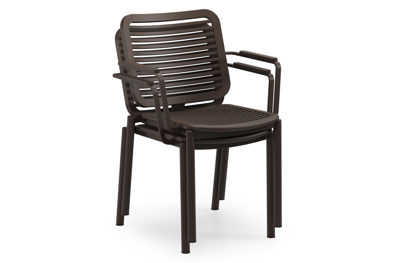 Fano tuinstoel in donkerbruin aluminium