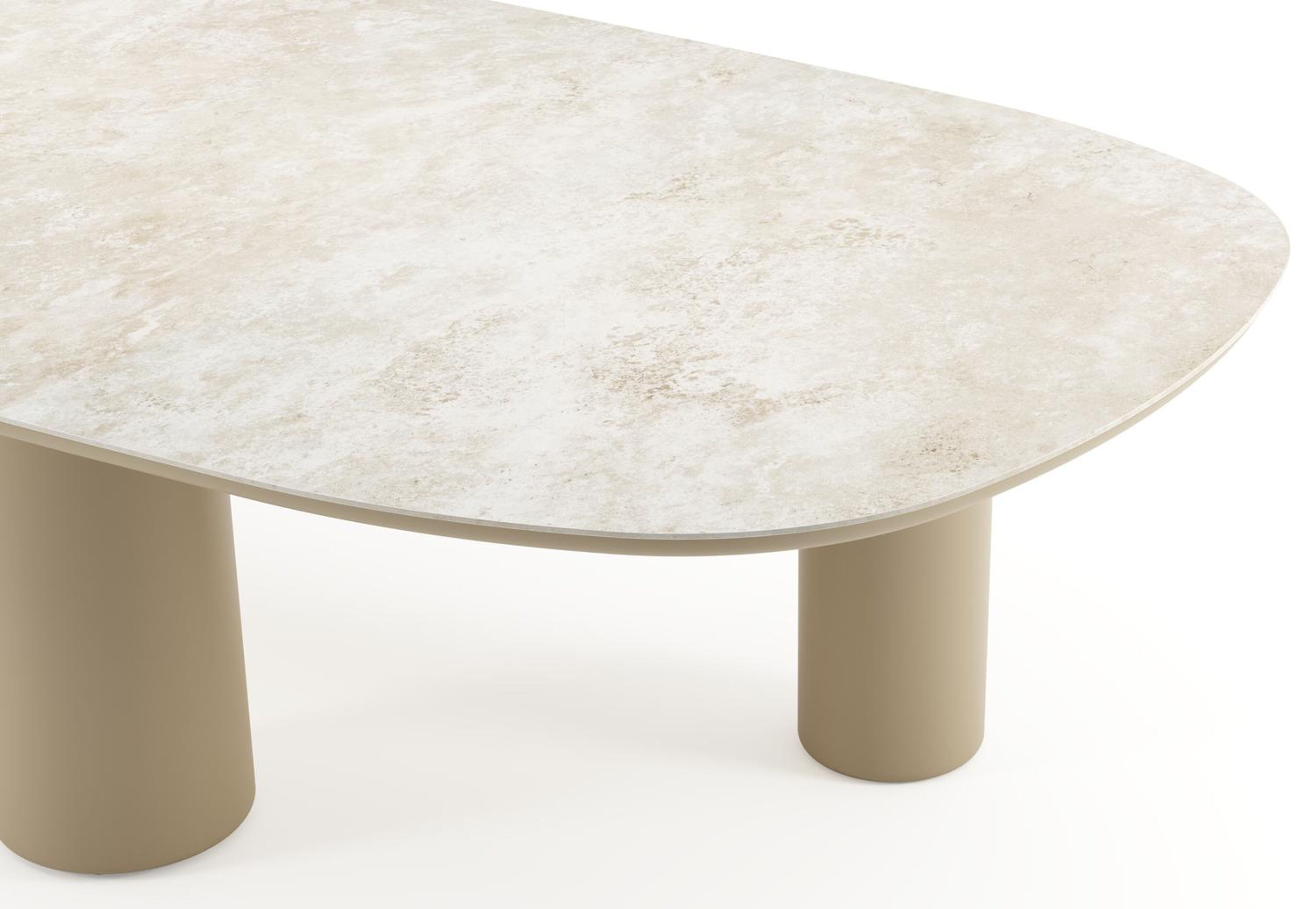 Amico tuintafel bombo xl in beige aluminium en volkeramiek Rapolano - L 320 x B 148 x H 74 cm