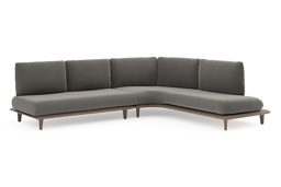Chaise longue links + 2-zit