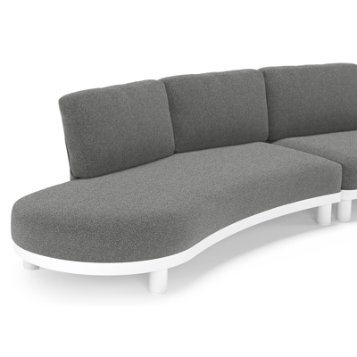 Donato loungebank in wit aluminium met all weather cosytica Catania Black kussen