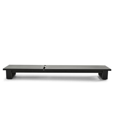 Pagino verstelbaar ligbed in zwart aluminium met natte charcoal chine Sunbrella® Premium kussen